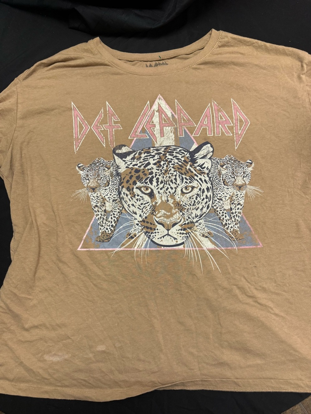 Def Leppard 2XL Graphic Tee - Brown Leopard Print